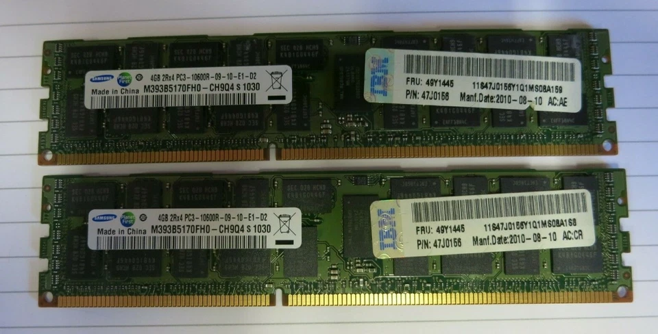 Samsung M393B5170FH0-CH9Q4 8GB (2x4GB) 2Rx4 PC3-10600 DDR3 ECC CL9 Memory RAM - Image 2 of 4