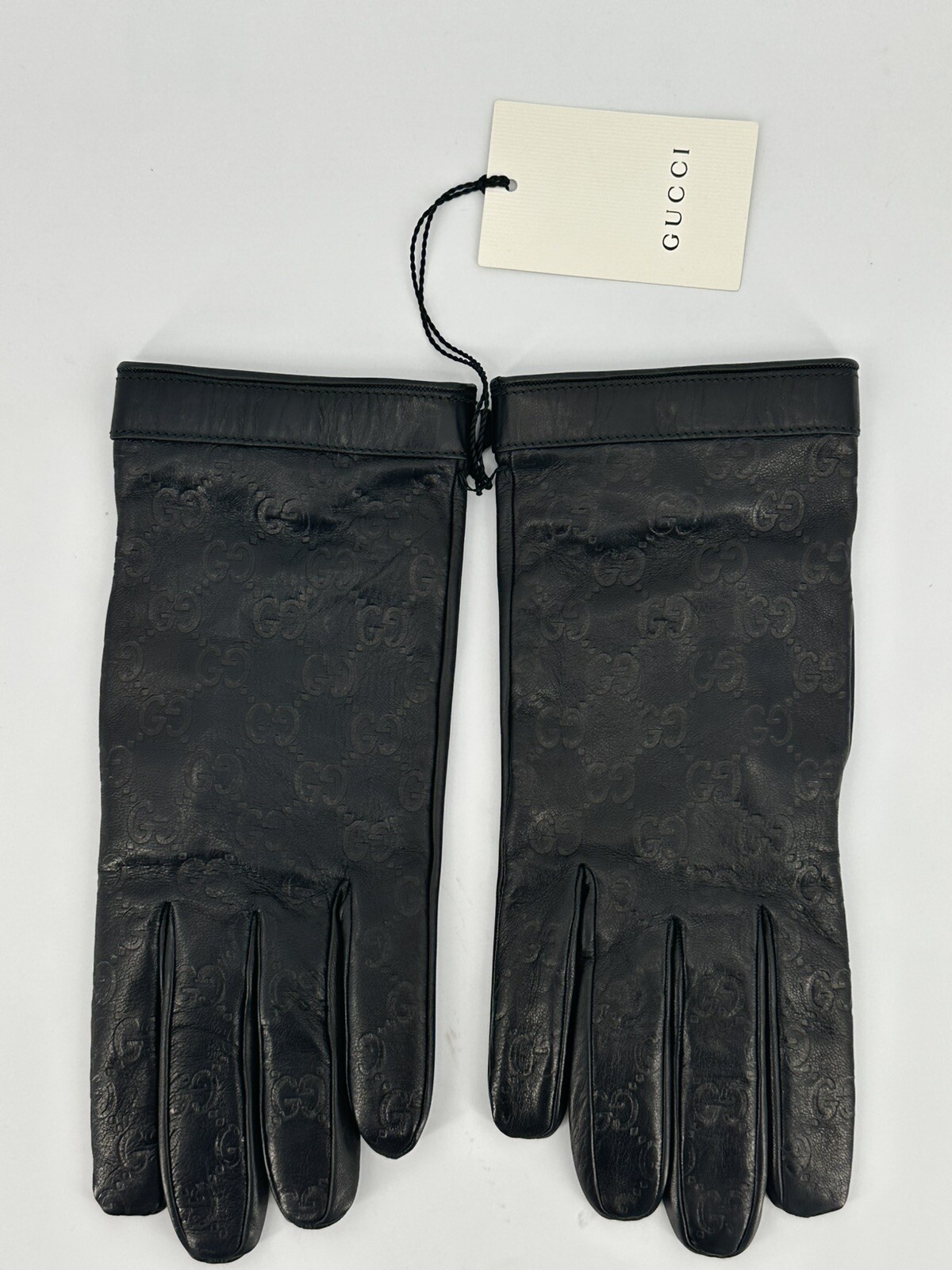New Luxury Genuine GUCCI Men's Gloves-434211- Leather Large-9-M w.. image 5