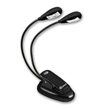 LED Book Light, Portable Music Stand Lights, Dual Head, 4-Level Brightness,