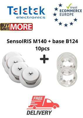 TELETEK Brandmelder Adressierbare Melder SensoIRIS M140 + Sockel B124 10 Stück