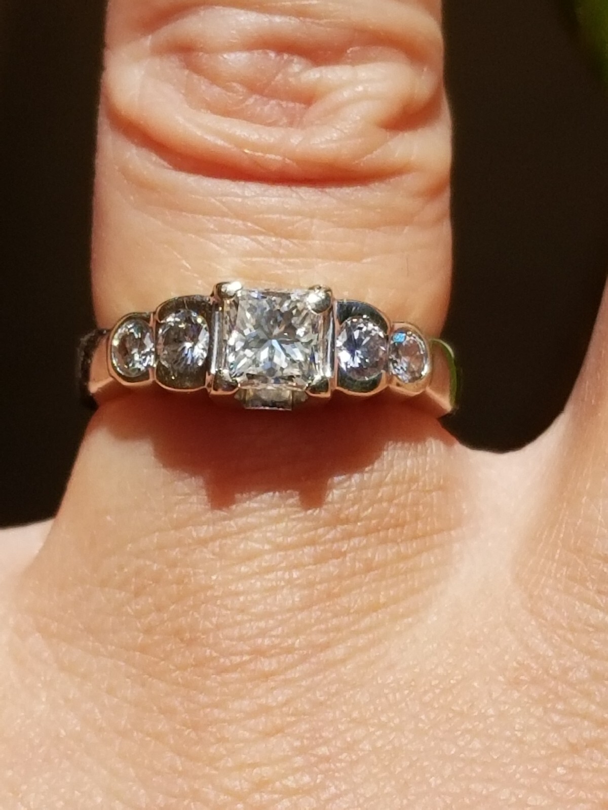 Quality Crafted Princess Solitaire Round Accent D… - image 13