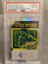 2020-21 Panini Flux Patrick Williams Silver Flux Rookie Auto PSA 10 💎  #FRS-PAT