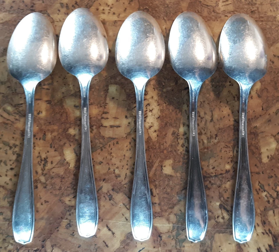 Антикварная посеребренная ложка 1881 Rogers A1 CHIPPENDALE 7 дюймов - лот из 5 - Изображение 2 из 3