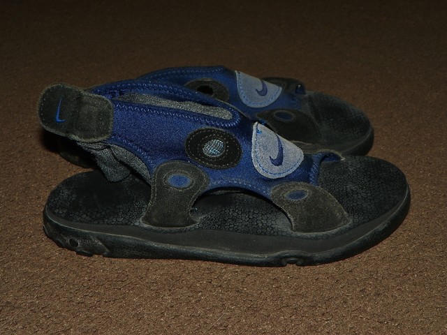 Vintage Mens Womens NIKE Flip Flop SANDALS Size 6 Blue Black Slip-In Neoprene | eBay