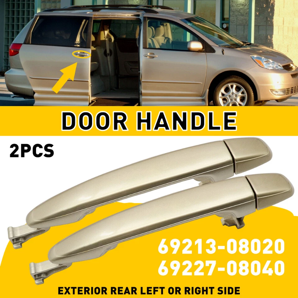 2X Manija de puerta exterior trasera izquierda derecha Toyota Sienna 2004-2010 EXC Foto 2 de 4