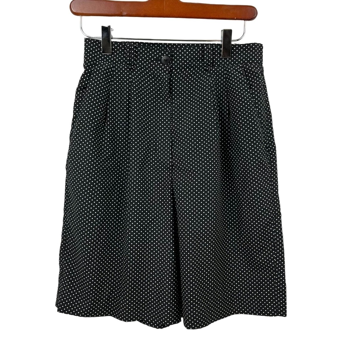 Pleated Shorts High Waisted Shorts Pattern Free Vintage Tail High