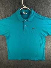 Lacoste Light Blue Short Sleeve Polo Shirt Men Croc Logo Cotton Size 6 Preppy