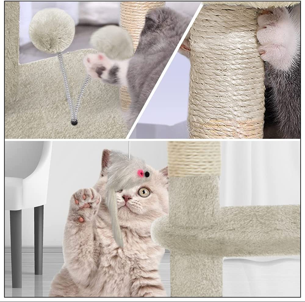 Tiragraffi per Gatti, Albero Tiragraffi Gatto di Naturali Sisal con Cuccia Graff foto 4