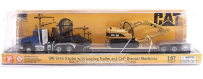 DIECAST MASTERS CAT CT600 DAY CAB LOWBOY TRAILER CAT 315C L