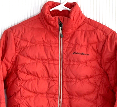 Eddie Bauer Down Jacket Orange Women's Size XS Puffer Quilted