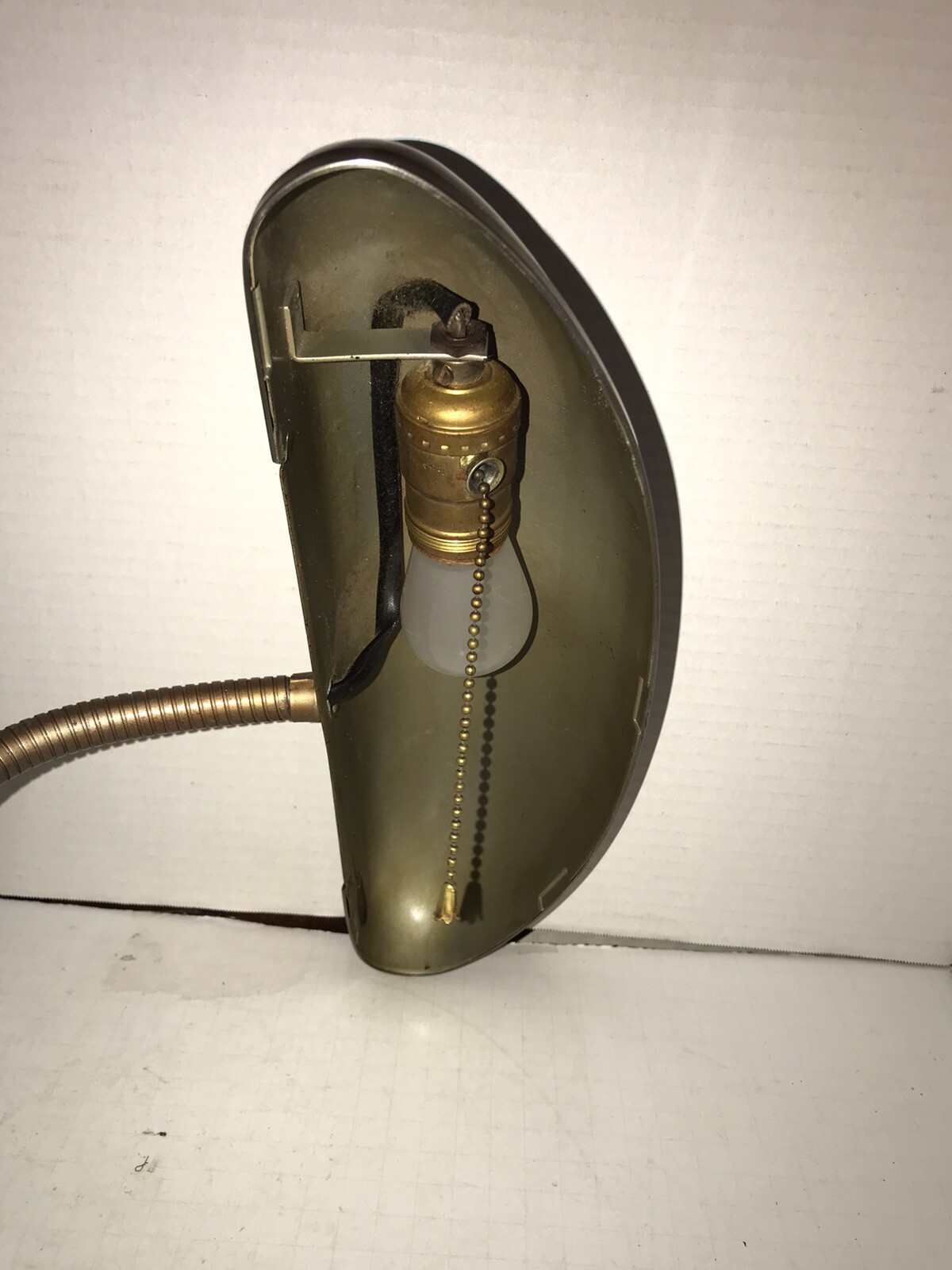 1 Vintage Headboard Reading Light Lamp Gooseneck Flexible General mfg