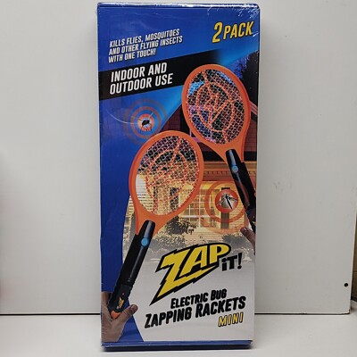 Zap It Battery Powerered Bug Zapper Racket 4,000 Volt Yellow 2 Pack