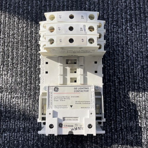 GE CR460B, 6 Pole, Open Lighting Contactor, 120V Coil, (3) 2 Pole