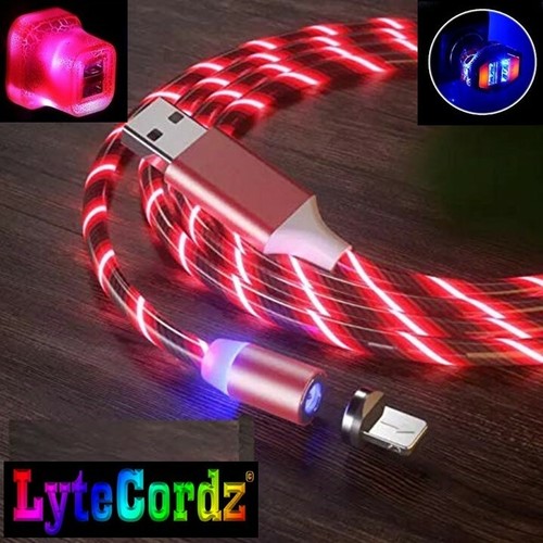 LED Light Up Charging Charger Cable USB Data Cord iPhone Android Type C Phone - Picture 4 of 72