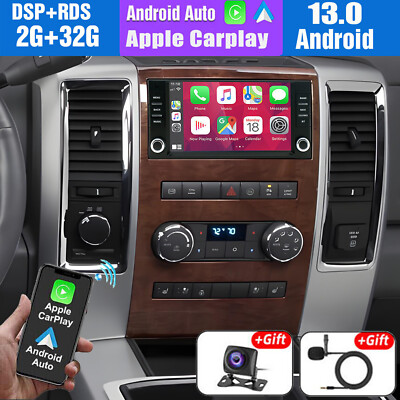 For Dodge RAM 1500 2009-2012 Car Stereo Radio Android 13 CarPlay GPS Navi Player