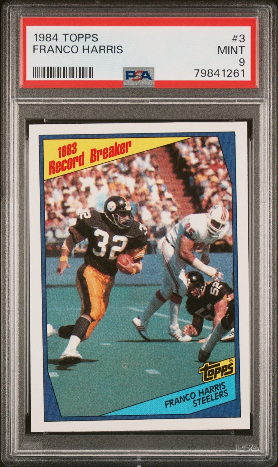 1984 TOPPS #3 FRANCO HARRIS PSA 9 MINT HOF PITTSBURGH STEELERS RECORD BREAKER