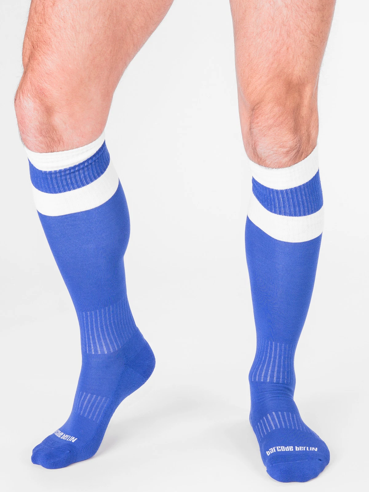 Barcode Berlin football socks blue white socks sexy gay 90143/401 fast shipping