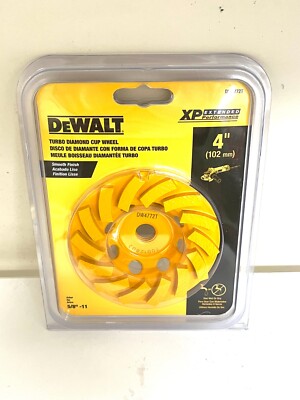 DEWALT DW4772T, 4'' XP Turbo Diamond Cup Wheel. NEW SEALED