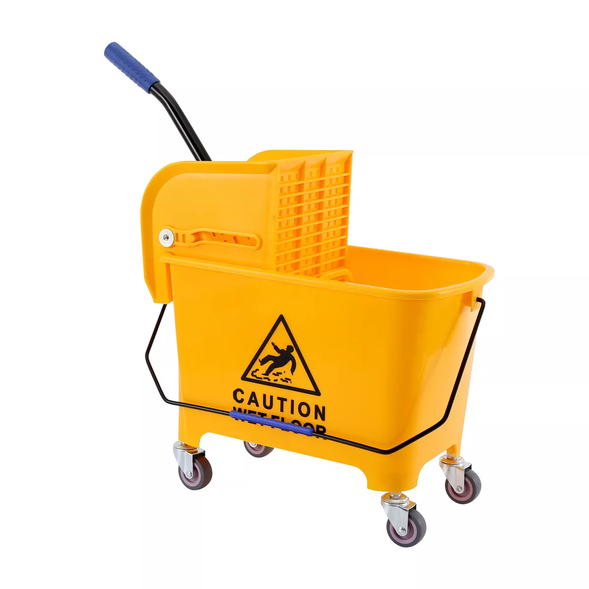 Collapsible Mop Bucket on Wheels - Industrial Cleaning - Side Press Wringer