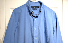 Ralph Lauren Big Buttondown Blue Long Sleeve Cotton Dress Shirt Men L 16 - 32/33