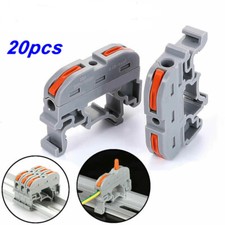 20Pcs Wiring Terminal Universal Din Rail Compact Mini Push-in Blocks Connectors