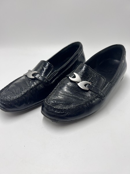 Ziera Shoes Sz 38 Black Patent Leather Slip On Comfort Brogues& Inserts