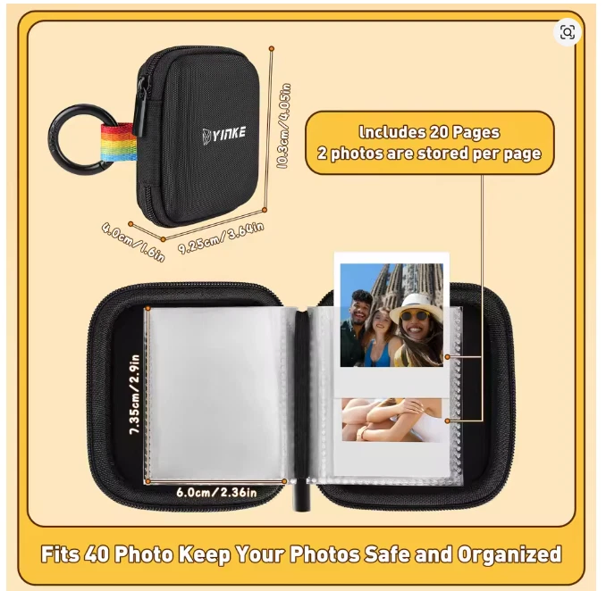 Álbum de fotos portátil de bolsillo YINKE para mini cámara Polaroid Go, tiene capacidad para 40 fotos Foto 2 de 4