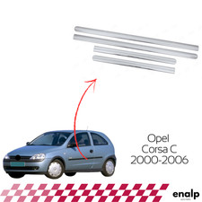 Moulure de courroie latérale de porte chromée 4 pièces pour Opel Corsa C...