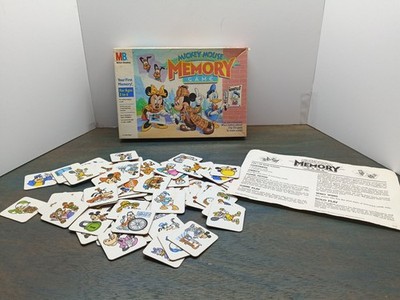 MB Vintage 1990 Mickey Mouse Memory Game Walt Disney Missing 1 Tile & Tray 