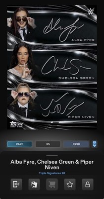 (DIGITAL) Topps WWE Slam 26 TRIPLE SIGNATURE Silver BLISS BAYLEY CHARLOTTE