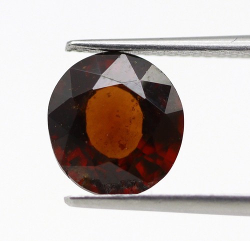 3.10 Ct Brown Hessonite Natural Garnet Faceted Oval Cut Loose 9x8 mm Gemstone - Picture 3 of 10