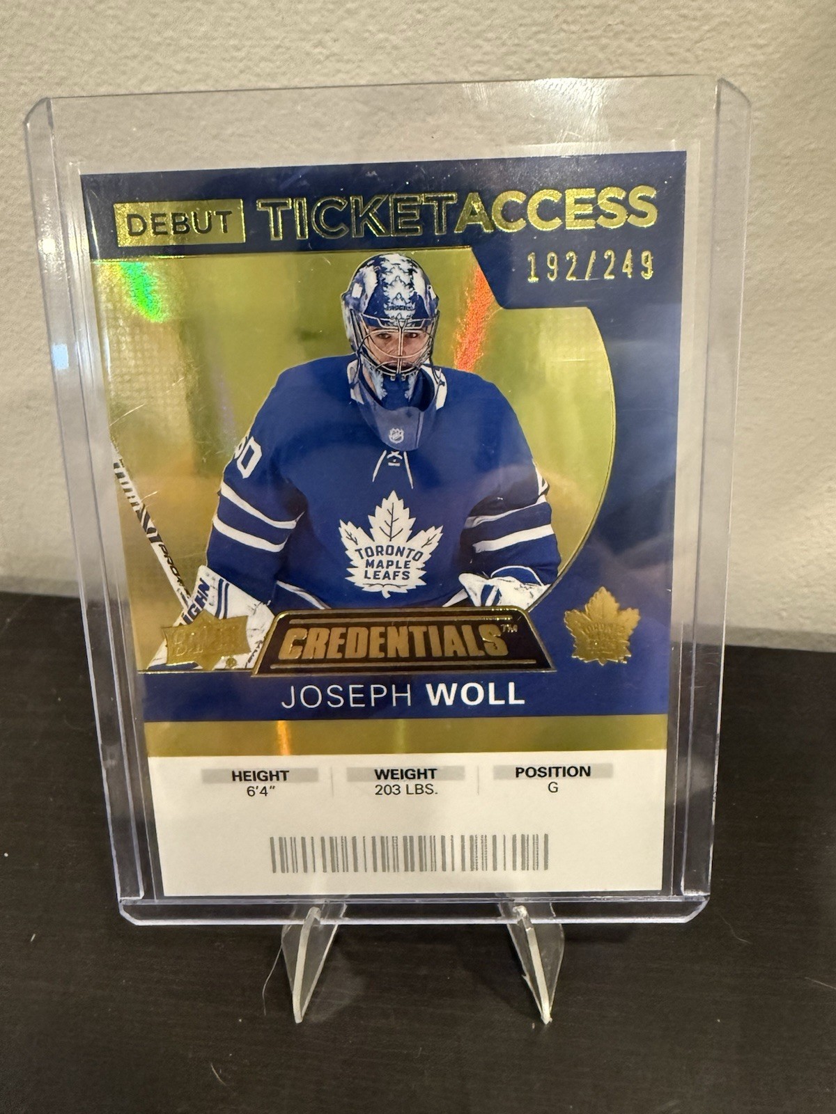 2021 Credentials 2020-21 Debut Ticket Access Yellow 56/249 Joseph Woll #114 14hk
