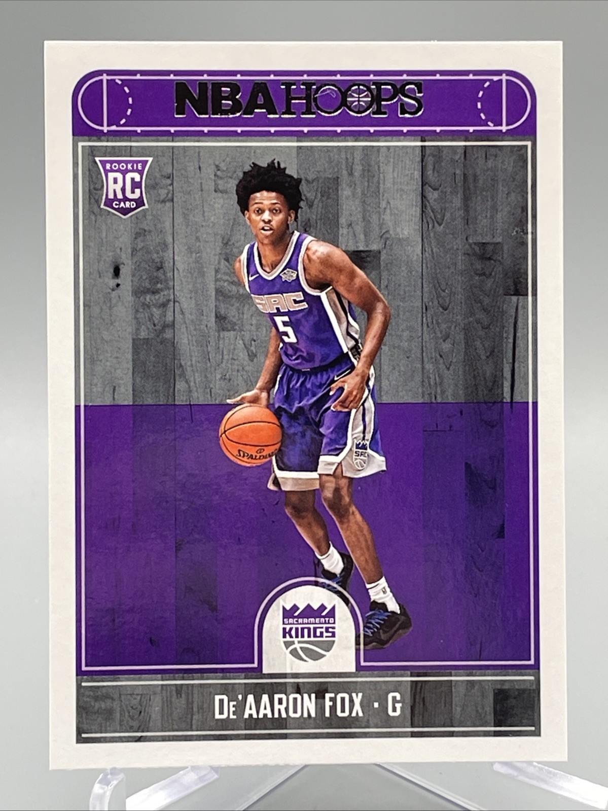 2017-18 Panini NBA Hoops DE'AARON FOX Rookie Card RC #255 Kings