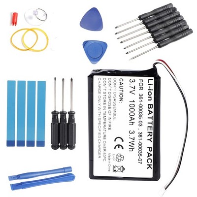 PONDWAY 1000mAh 3.7V 361-00035-03 361-00035-07 Replacement Battery Black 