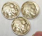 1937  P & D & S   Buffalo Nickel Mint Set - Three (3) Buffalo Nickel Set