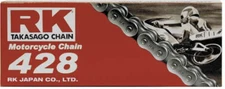 RK 428 M Standard Chain - 130 Links - Natural Motorcycle ATV/UTV Street 428-130