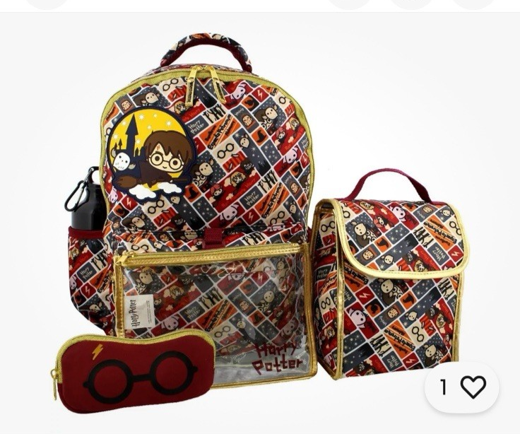 Harry Potter Kids Backpacking Backpack With Lunch Bag - School Bag Boys-5pc New