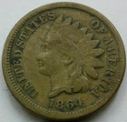 US 1864 Copper-Nickel Indian Head Cent  **