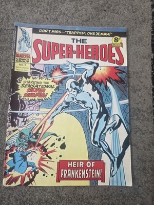 The Super Heroes #9   Marvel UK  3 May 1975   Silver Surfer   X Men Frankenstein