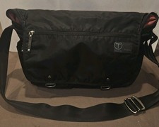 Tumi T-Tech Essential Gear Soft Black Nylon Messenger Bag Laptop City Sling
