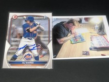 AJ Ewing New York Mets Auto Signed 2023 1st Bowman Base -