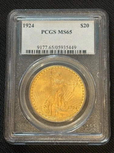 1924 Saint Gaudens Double Eagle Gold $20 MS 65 PCGS