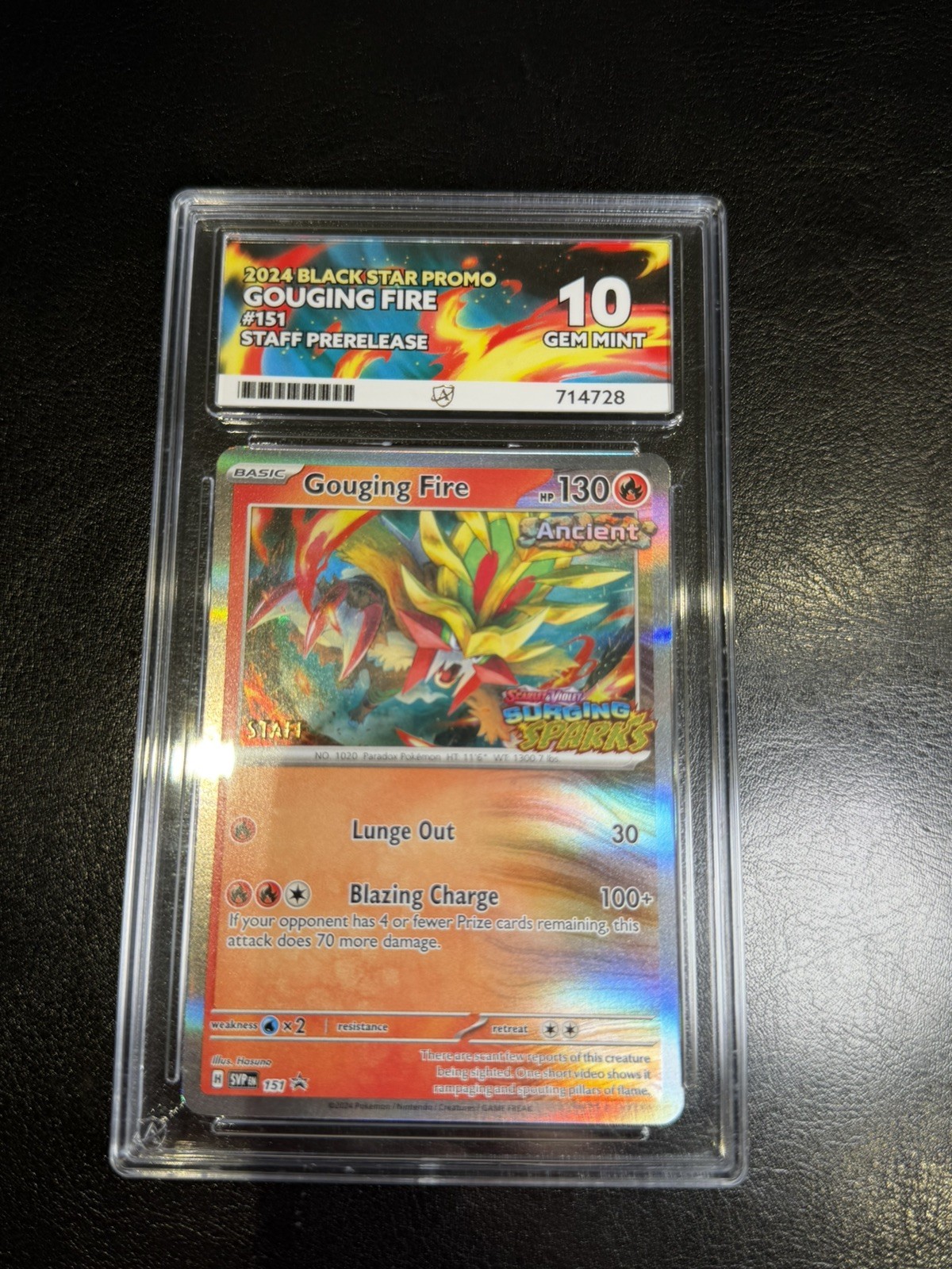 Low pop Gouging Fire Promo 151 SVP Black Star Staff Prerelease Pokemon Ace 10