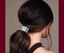 metal Hair Tie Elastic Ponytail Holder Minimalist Decorative Hair Cuff Wrap Band