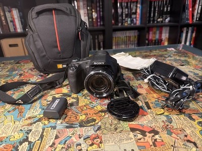 Sony Cyber-shot DSC-H100 16.2MP Digital Camera 21x Zoom Tested Works + Extras