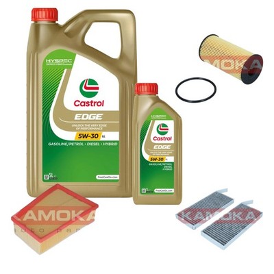 KAMOKA Inspektionspaket Castrol EDGE Titanium FST 5W-30 6L für Nissan NV250