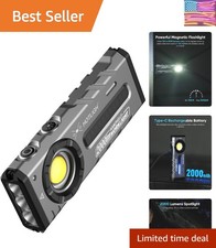 ZF8313 Rechargeable Flashlight, Magnetic EDC Flashlight Rechargeable, 2000 Lu...