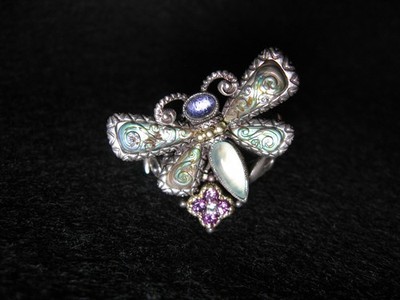 Barbara Bixby Libelle Edelstein Ring Größe 9