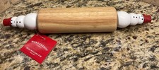 NWT WONDERSHOP Target Snowman Wooden Mini Rolling Pin Christmas Baking Holiday