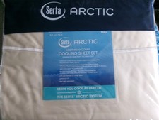 New Full Size Sheet Set Serta Artic Cooling Set Antique White 1121